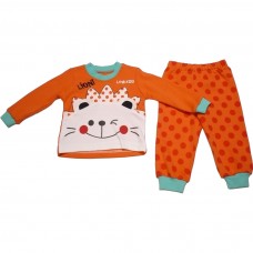 Пижама трикотажная Lioni, оранжевая для девочки